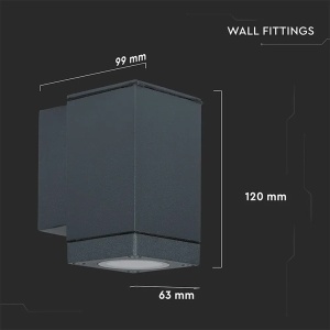 LAMPA MONTAJ PERETE SOCLU GU10 IP44 - Img 3
