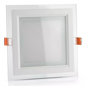 PANOU LED PATRAT INCORPORABIL 18W 6400K ALB RECE, STICLA - Img 2
