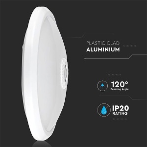 PLAFONIERA LED 12W IP20 SENZOR DE MISCARE 6400K ALB RECE - Img 3
