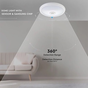 PLAFONIERA LED 12W IP20 SENZOR DE MISCARE 6400K ALB RECE - Img 13