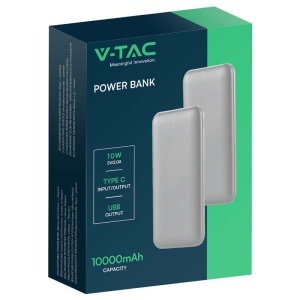 POWER BANK 10000MAH CU CABLU 30CM TIP C - ARGINTIU - Img 4