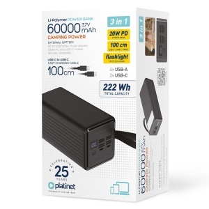 POWER BANK 60000MAH 20W PD PLATINET - Img 5