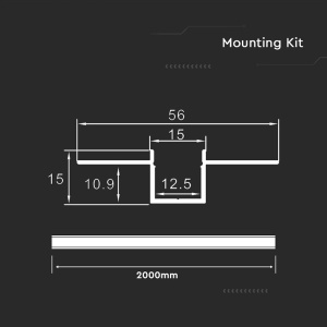 PROFIL ALUMINIU PENTRU BANDA LED 2M 55MM X 15MM - Img 3