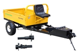ProGARDEN Pachet Alpine RM500T Remorca cu tractiune 500kg, 1 osie, prindere bolt pentru motocultor, roti 19x7-8 si set manicoti Adaptiv 3 in 1 S - Img 2
