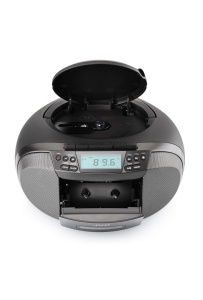 Radiocasetofon stereo cu CD JVC RC-E444B, 4W RMS, Bluetooth, USB, afisaj LCD, ceas, negru - Img 5
