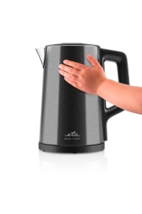 RESIGILAT - Fierbator electric ETA Ester 4597 90000, 2200W, 1.5 litri, 40 la 100 °C, otel inoxidabil, pereti dubli, negru - Img 3