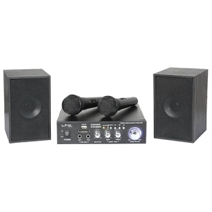 SET KARAOKE AMPLIFICATOR USB 2MIC+2 BOXE MODEL NOU - Img 1