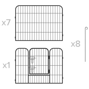 TARC MODULAR PENTRU CAINI 8 PANOURI 80X60 CM REBEL ANIM - Img 8