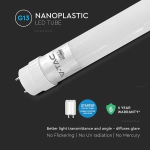 TUB LED T8 G13 PLASTIC 20W 150CM 6500K ALB RECE, CIP CREE - Img 6