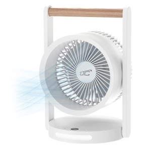 VENTILATOR 6.4" 10W PORTABIL CU ACUMULATOR 3600MAH - ALB