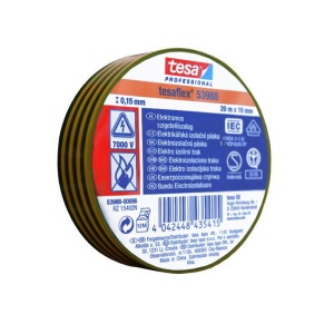 BANDA IZOLATOARE TESAFLEX 20M GALBEN/VERDE 10BUC - Img 2