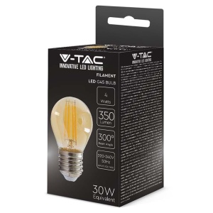BEC LED G45 E27 4W CU FILAMENT 2200K ALB CALD - Img 3