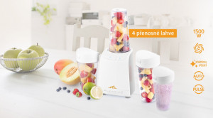 Blender de masa ETA 4011 Blendic Premium II, 1500W, 0.7 l, 24000 rpm, 4 recipiente, zdrobire gheata