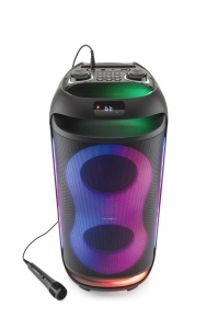 Boxa portabila GoGEN PARTEE BPS 696, 70 W, Bluetooth, Karaoke cu microfon, FM, USB, AUX, LED, TWS, Negru - Img 9