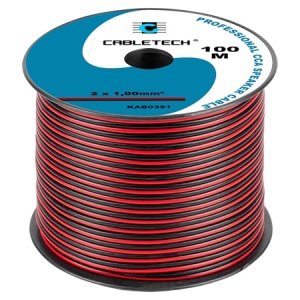 CABLU DIFUZOR CCA 2X1.00MM ROSU/NEGRU 100M - Img 1