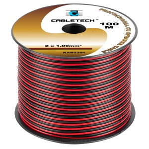 CABLU DIFUZOR CUPRU 2X1.00MM ROSU/NEGRU 100M - Img 2