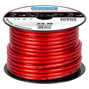 CABLU PUTERE CU 8GA (6.7MM/8.31MM2) 25M ROSU - Img 1