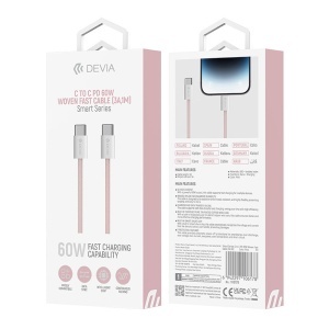 CABLU USB-C - USB-C 1M 60W 3A - ROZ - Img 4