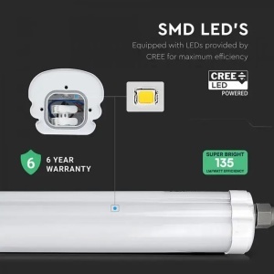 CORP ILUMINAT LED 60CM 18W 6500K ALB RECE IP65 CIP CREE - Img 3