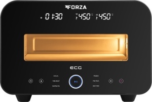 Cuptor electric pentru pizza ECG FORZA 4600 Pizza Nero, 1700W, temperatura maxima 450°C, piatra refractara 32 cm, timer, negru - Img 2