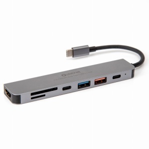 HUB 7 IN 1 USB-C PD 100W ALUMINIU PLATINET - Img 3