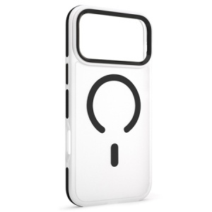 HUSA PROTECTIE MAG CASE IPHONE 17 PRO MAX - TRANSPARENT/NEGRU