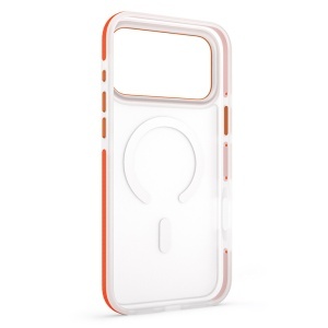HUSA PROTECTIE MAG CASE IPHONE 17 PRO MAX - TRANSPARENT/PORTOCALIU - Img 3