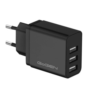Incarcator de retea GoGEN ACH 301B, 3 x USB, 5V/3.1 A, 15.5 W, negru - Img 1