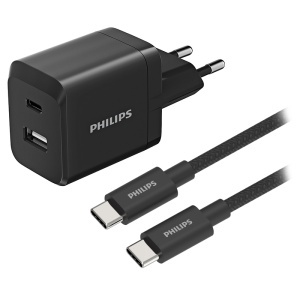 INCARCATOR RETEA DUAL USB-A USB-C 45W PHILIPS - Img 2