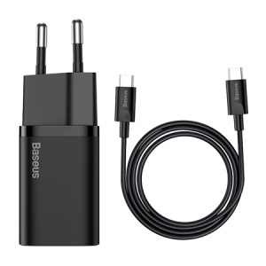 INCARCATOR RETEA USB-C FAST CHARGING PD 25W BASEUS - NEGRU