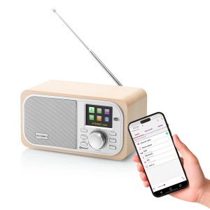 Internet radio GoGEN IR 237 BTDAB, 4 W, DAB+/FM, Bluetooth, USB, LCD color, ceas cu alarma, argintiu/maro - Img 7