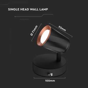 LAMPA LED MONTAJ PERETE 6W 4000K ALB NEUTRU - NEGRU - Img 4