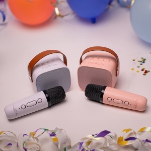 MINI BOXA KARAOKE CU MICROFON WIRELESS - ALB - Img 7