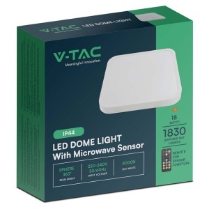 PLAFONIERA LED 30W IP44 CU SENZOR 4000K ALB NEUTRU - ALB - Img 5