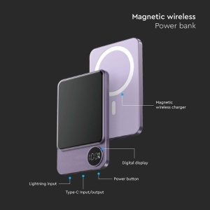 POWER BANK ULTRA SLIM 5000MAH WIRELESS FAST CHARGING - Img 4