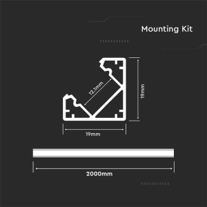 PROFIL ALUMINIU PENTRU BANDA LED 2M 19MM X 19MM ALB - Img 4