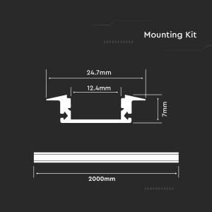PROFIL ALUMINIU PENTRU BANDA LED 2M 24.7MM X 7MM ALB - Img 4