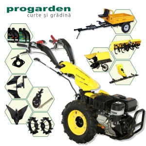 ProGARDEN Pachet Campo U16E Motocultor 14CP + RM500C Remorca 500Kg + BC120M Bara cosire + 3xPlug + FT90 Freza tractata + 2xRoti metalice RM47 + 1xCupla + 4L Ulei