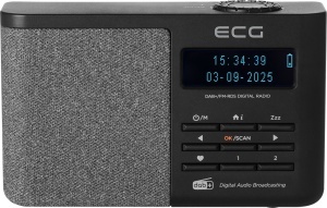 Radio portabil ECG RD 250 DAB Black, FM/DAB/DAB+, 1.8 W, Bluetooth 5.3, baterie reincarcabila Li-Ion 3.7 V / 1900 mAh, ceas desteptator, negru - Img 3