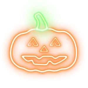 RECLAMA LUMINOASA NEON LED LUMINA VERDE/PORTOCALIE HALLOWEEN - Img 2