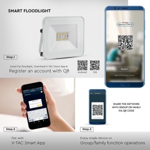 REFLECTOR LED SMART RGB + ALB 20W IP65 - ALB - Img 5
