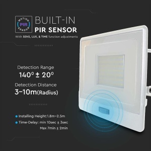 REFLECTOR LED SMD 50W 4000K IP65 CU SENZOR MISCARE - ALB - Img 11