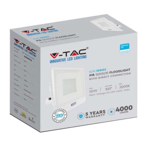 REFLECTOR LED SMD 50W 6400K IP65 CU SENZOR MISCARE - ALB - Img 4