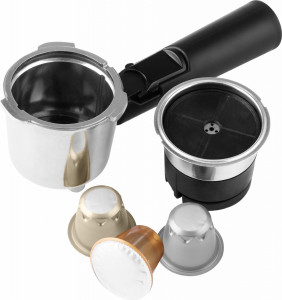 RESIGILAT - Espressor manual ECG ESP 20501, 1450 W,1.25 L, 20 bar, capsule Nespresso, PAD-uri, dispozitiv spumare, otel inoxidabil - Img 14