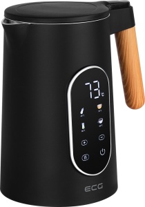 RESIGILAT - Fierbator electric ECG RK 1799 Smart Black, 1.7 litri, 2200 W, pereti dubli, panou tactil, functii presetate, negru - Img 2