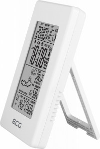 RESIGILAT - Statie meteo interior-exterior ECG MS 100 White, senzor extern fara fir, LCD, ceas, alarma - Img 7