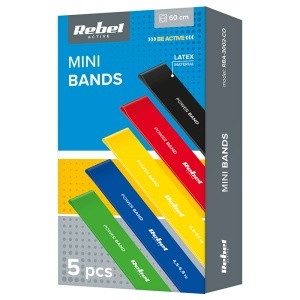 SET 5 BENZI ELASTICE LATEX MINI BAND 2-18KG REBEL ACTIV - Img 6