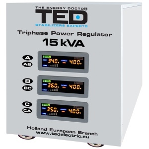 STABILIZATOR TENSIUNE TRIFAZAT SERVOMOTOR 15KVA - Img 2
