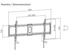 Suport TV GoGEN XXL GOGTVWMTILTXXL, 43-100 inch (110-254 cm), VESA, maxim 75 kg, inclinare verticala, negru - Img 2