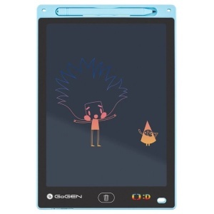 Tableta de desen pentru copii GoGEN DECKO TABULKA, ecran LCD 10" (25 cm), baterie CR2016 , subtire si usoara, albastru